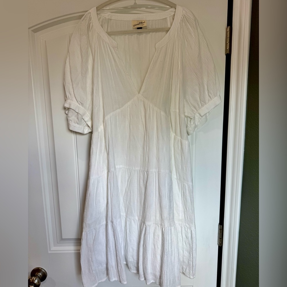 Universal Thread White Boho Tiered Dress Short Sleeve Women’s XXL